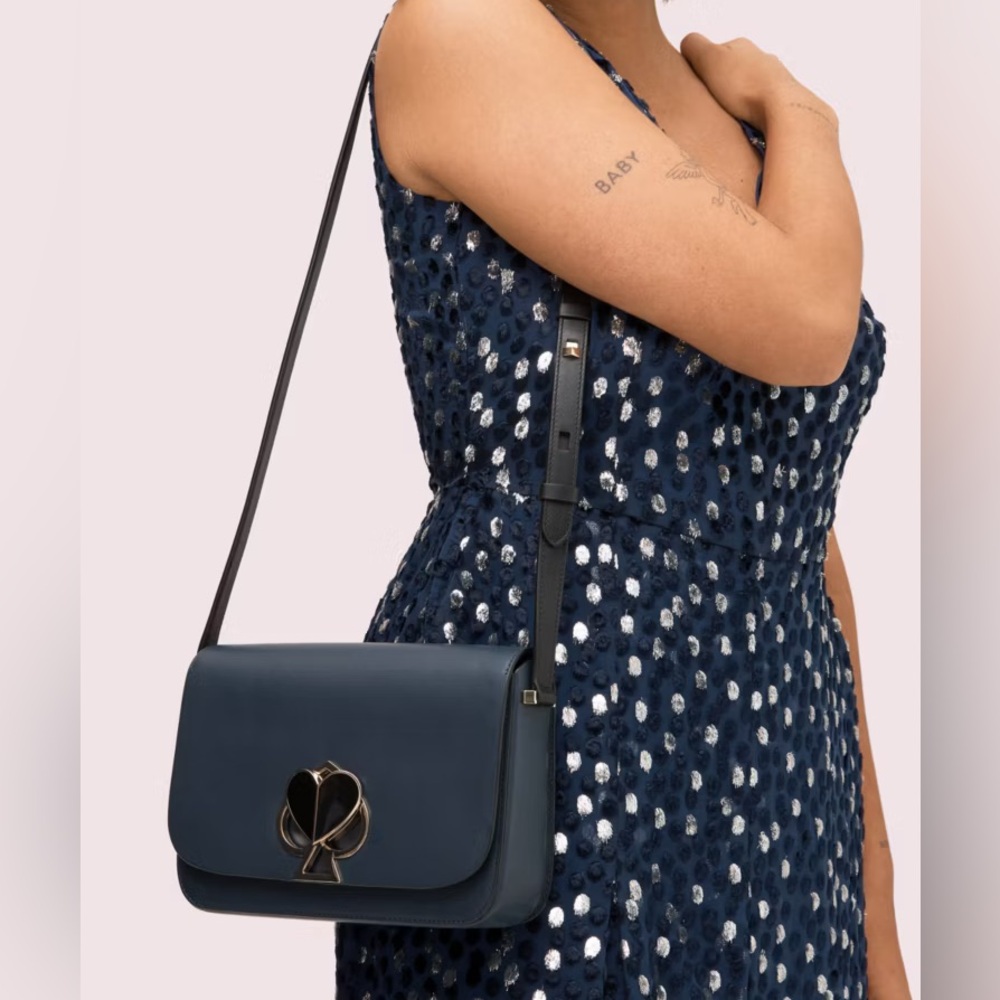 KATE SPADE Nicola Twistlock Medium Shoulder Bag Navy
